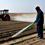 Pesticide Impact**

A desolate field in Anatolia, Turkey.  Withered crops and a few dead insects are scattered across the barren land. In the background, a farmer in simple, modest clothing sprays pesticides from a tractor.  The sky is a hazy grey. Emphasis on the emptiness and loss of biodiversity.  Include the following safety phrases: "safe for work," "appropriate content," "fully clothed," "professional depiction", "modest." Perfect anatomy, correct proportions, natural pose. High quality.

**